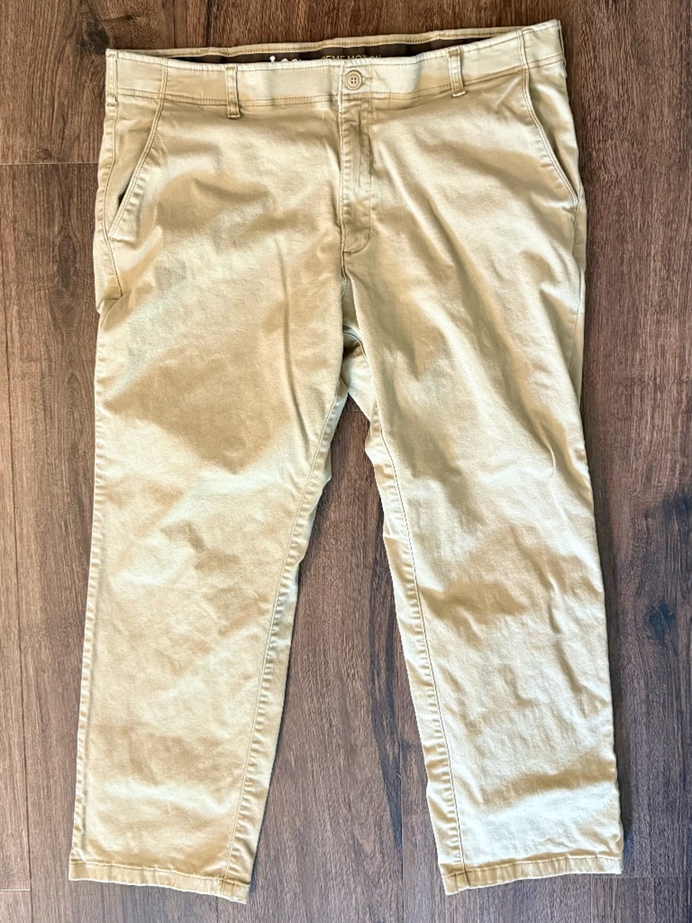 Lee Men's Big & Tall Extreme Motion Flat Front Straight Pant - Tan - 42x30